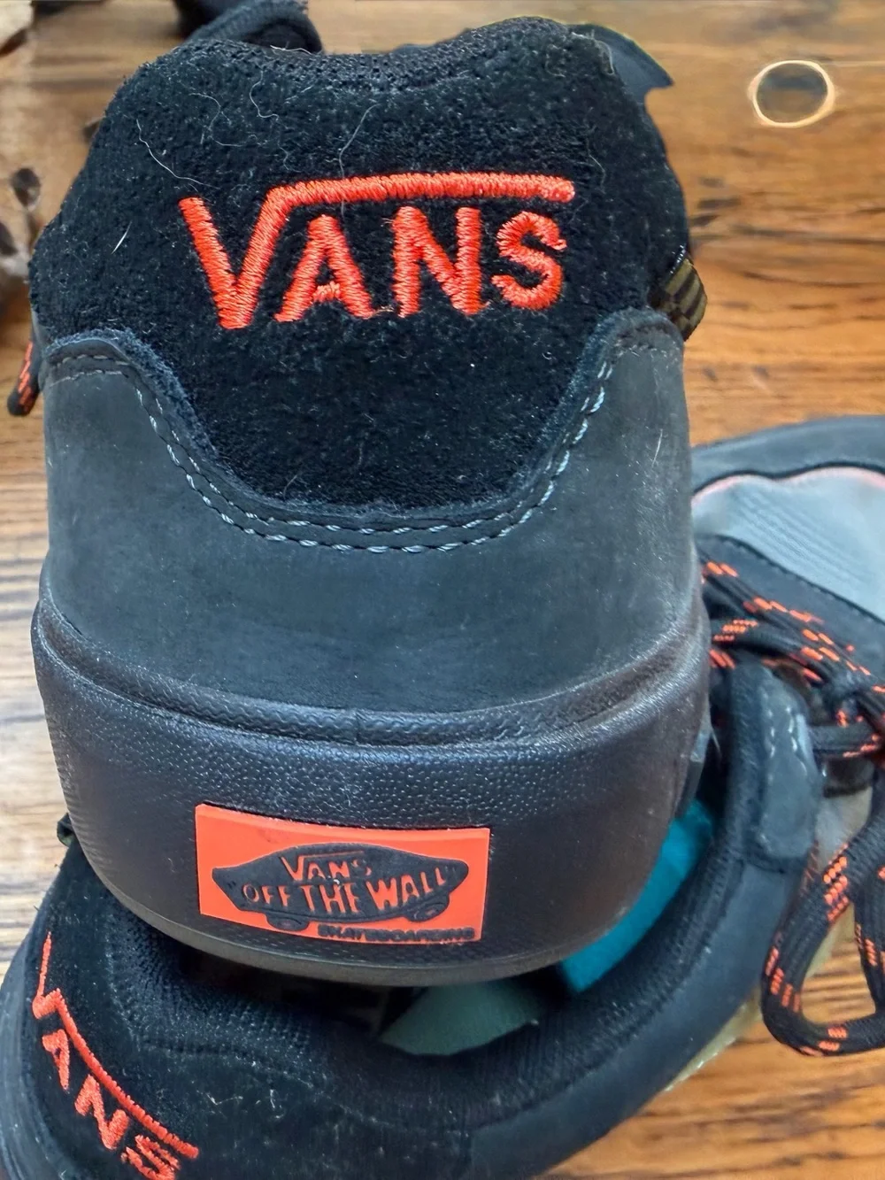 Vans Men's Gray Sneakers with Green and Orange Accents
